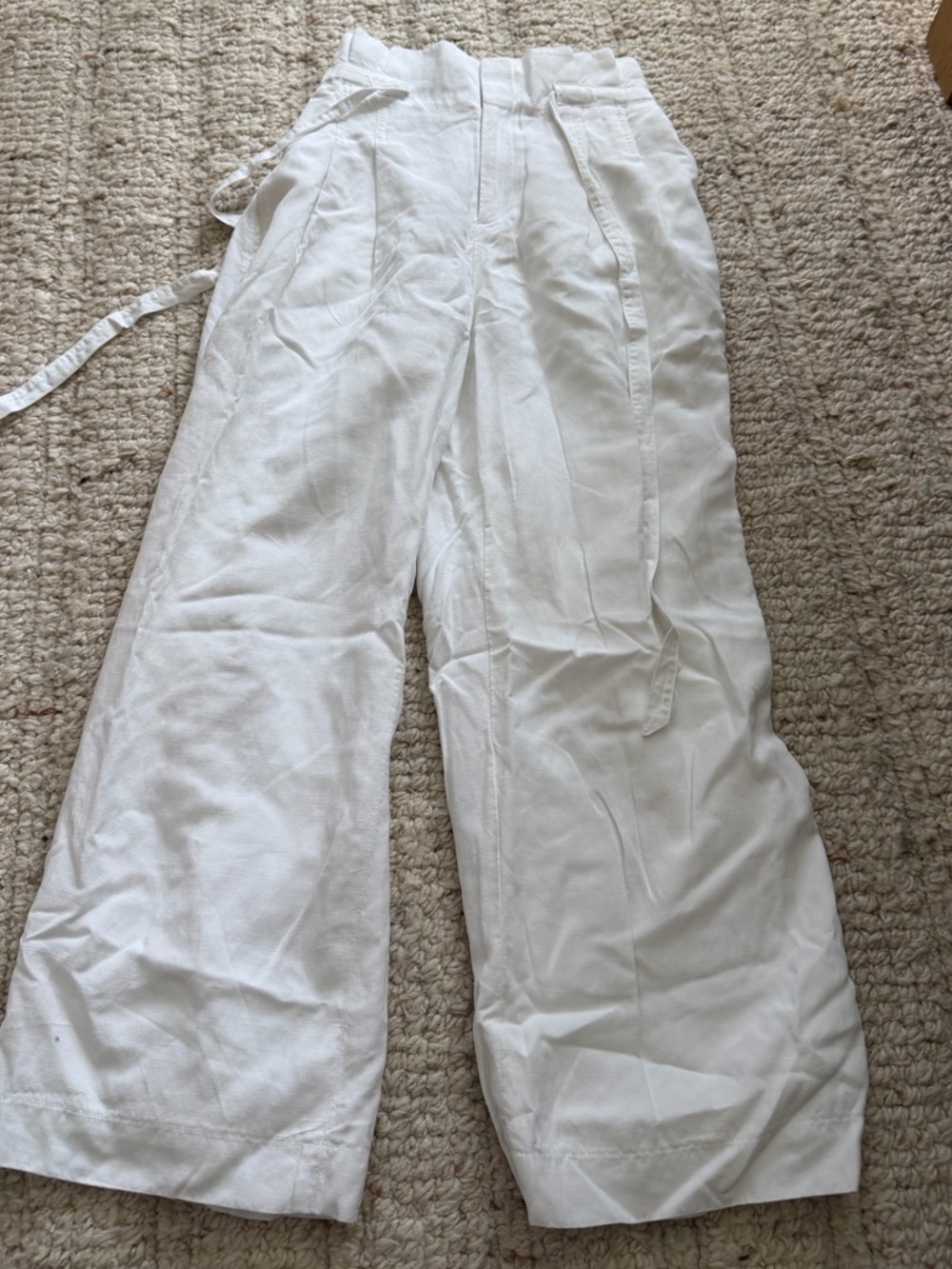 Club Monaco White Elastic-Waist Trousers